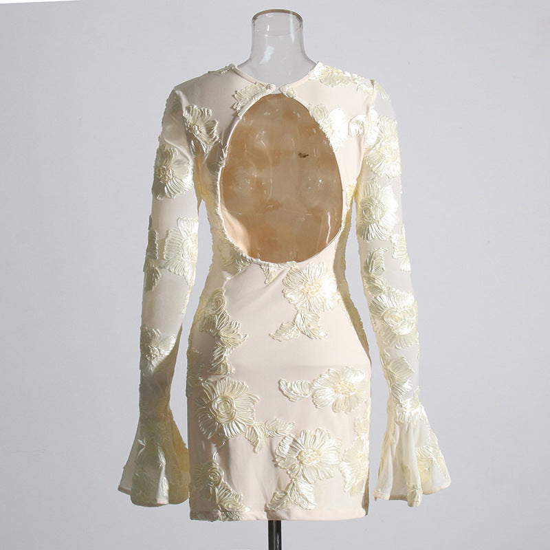4b2f223caedf03ddde24636513133ae1.jpeg Fashionslee Women Arisa 3D Mesh Flower Mini Dress