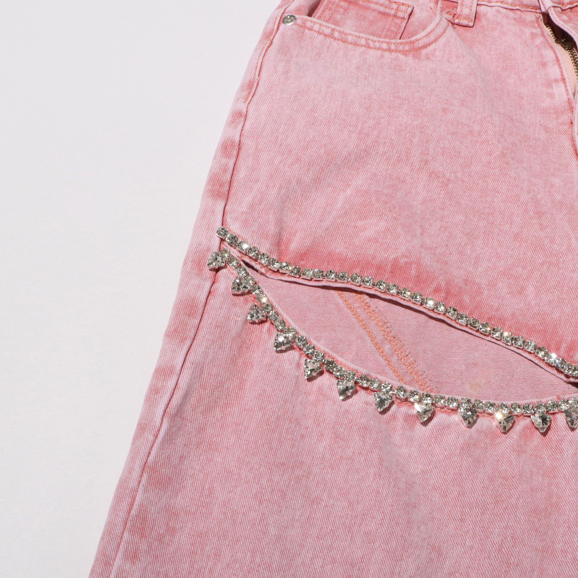 4b9d02d2e966073523dc16ee6c59b841.jpg Fashionslee Women Itala Pink Diamante Jeans