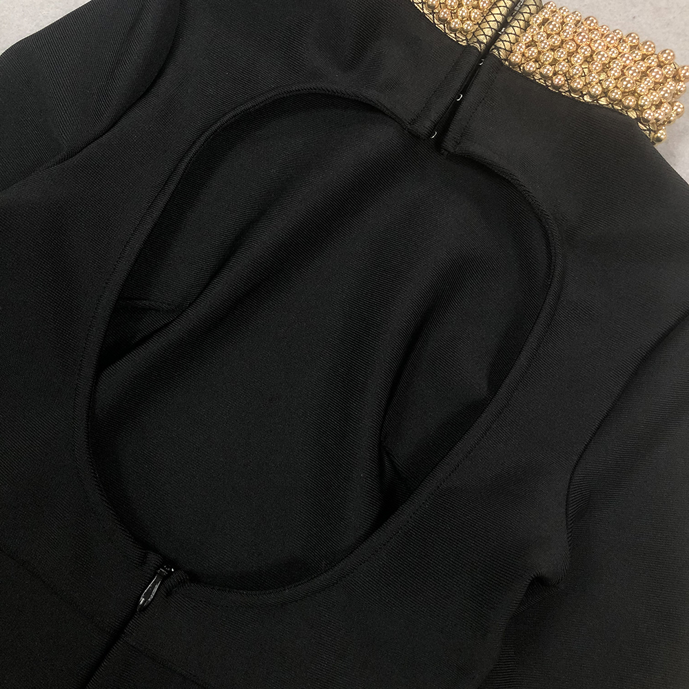 4bb15097457959b451679e937cc12a05.jpg Fashionslee Women Bambina Black Long Sleeve Embellished Maxi Dress