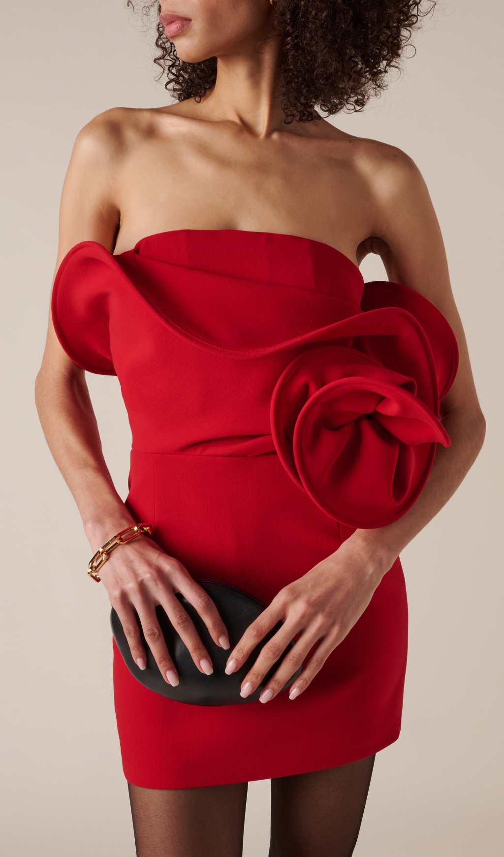 4bbc6f0181d32612b7b79f1305d57aeb.jpg Fashionslee Women Cascada Red Strapless Flower Mini Dress