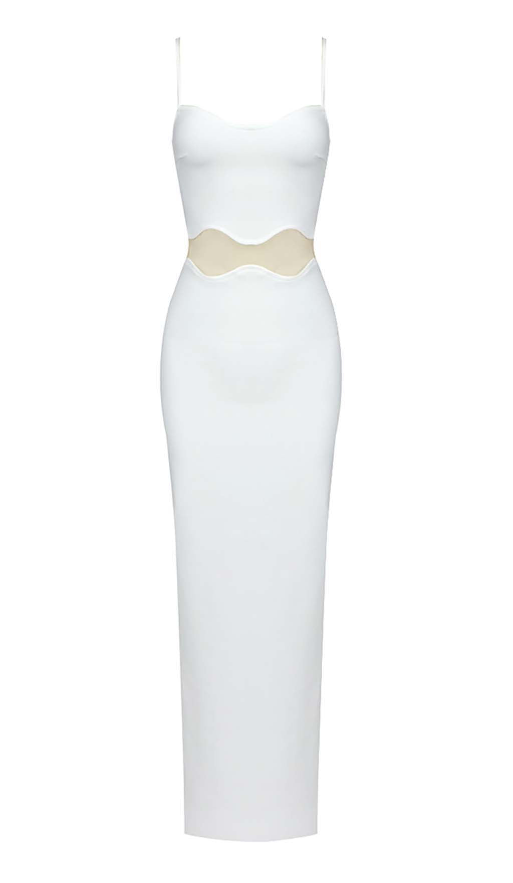 4c1365af1b373c3e8c82fca4c1409e62.jpeg Fashionslee Women Scalloped Mesh Insert Maxi Dress In White