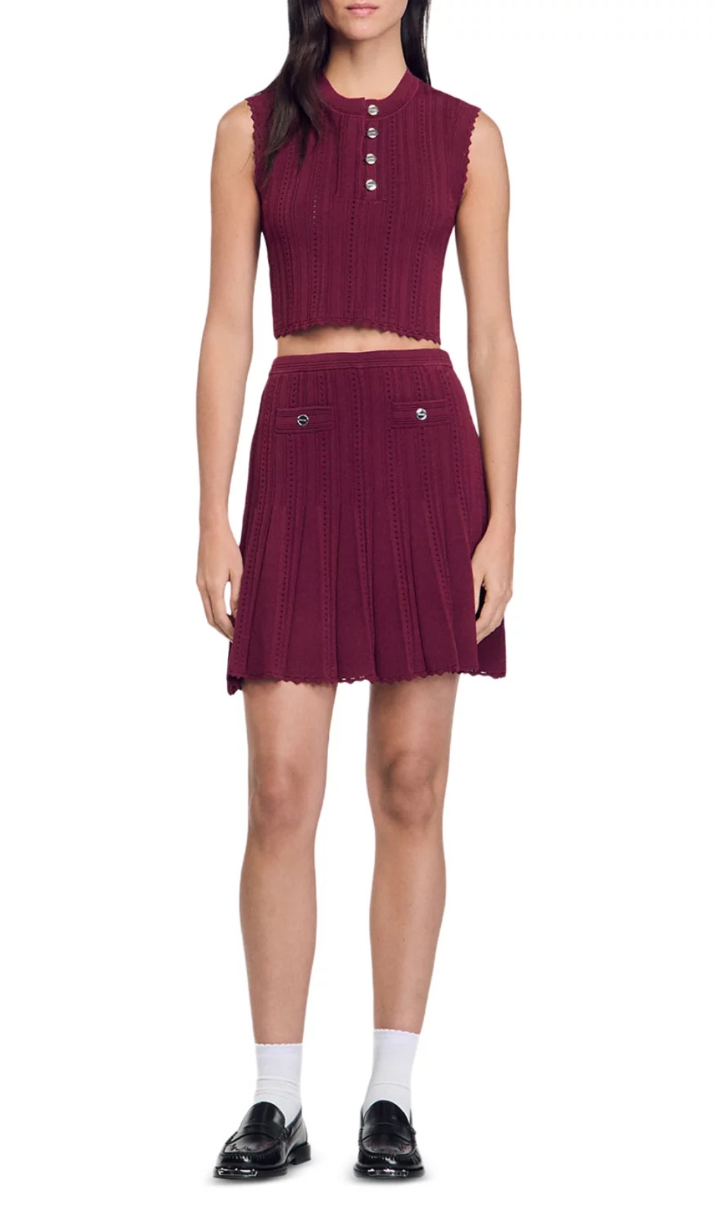 VINTAGE PLEATED KNIT SKIRT AESTHETIC - OWNCI
