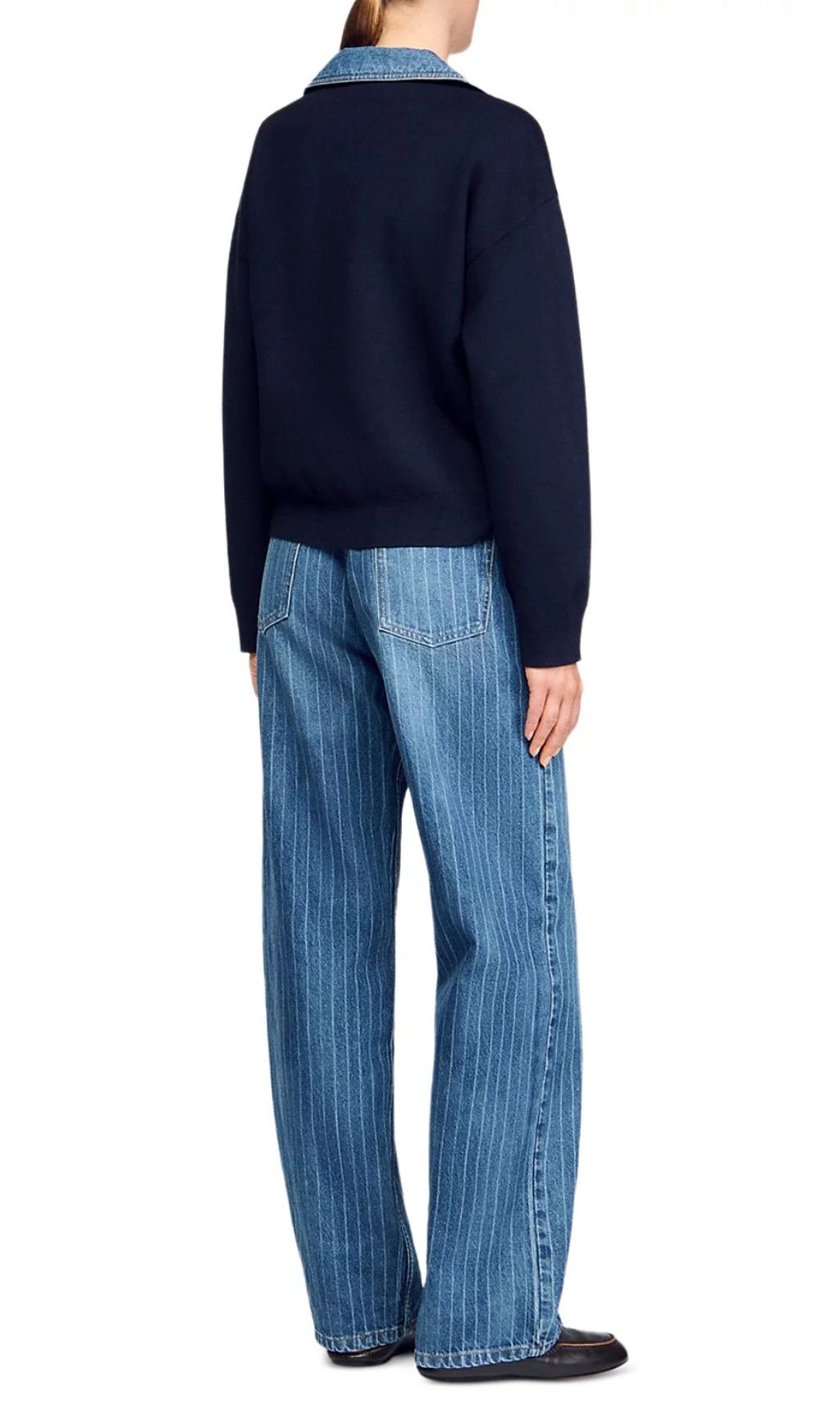 4c29edd623e64692e73bb0fe3207e5f4.jpg Fashionslee Women Sweater with Denim Details