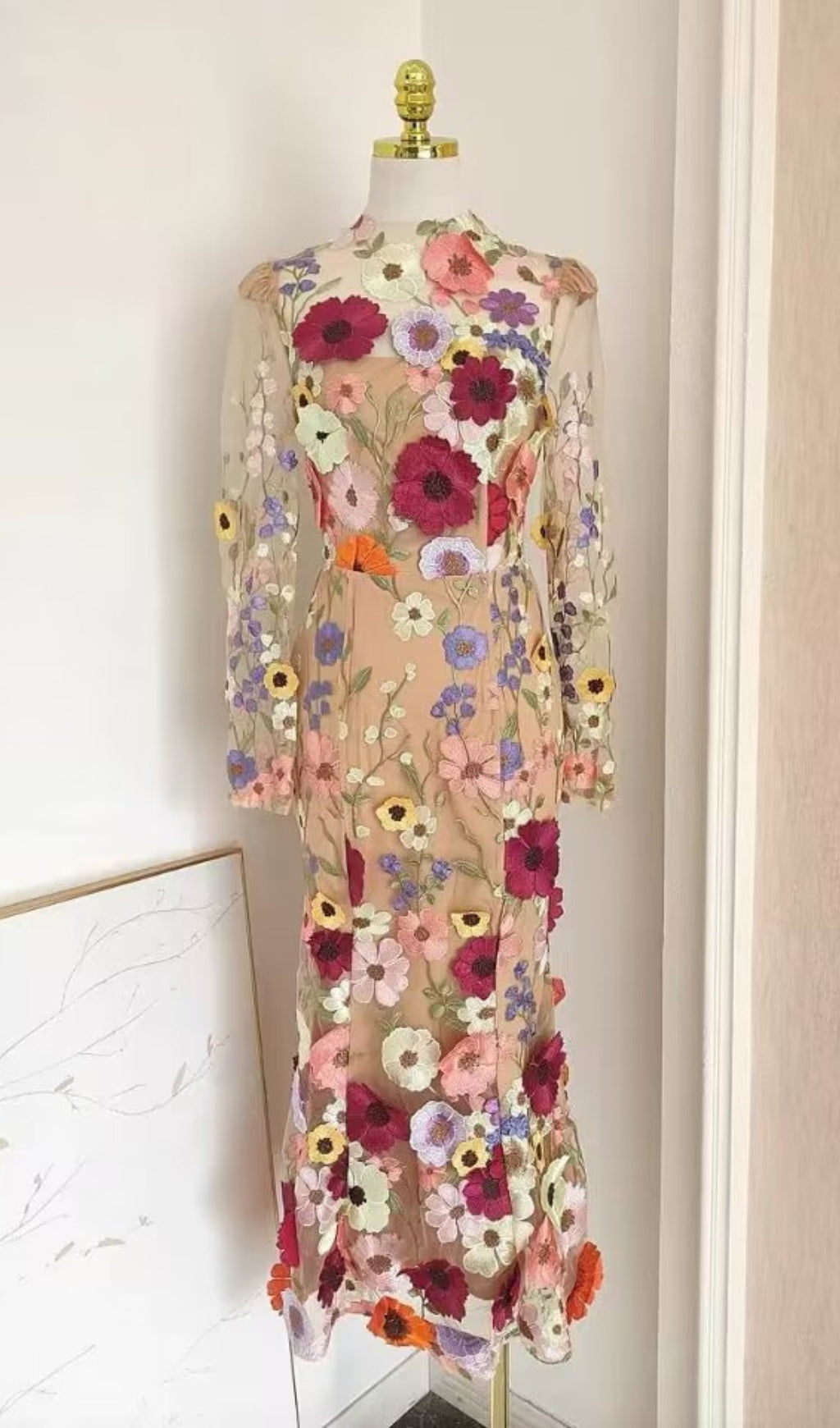 4c2c70244a40047b33802951ec67882f.jpeg Fashionslee Women Altair Flower Mermaid Midi Dress