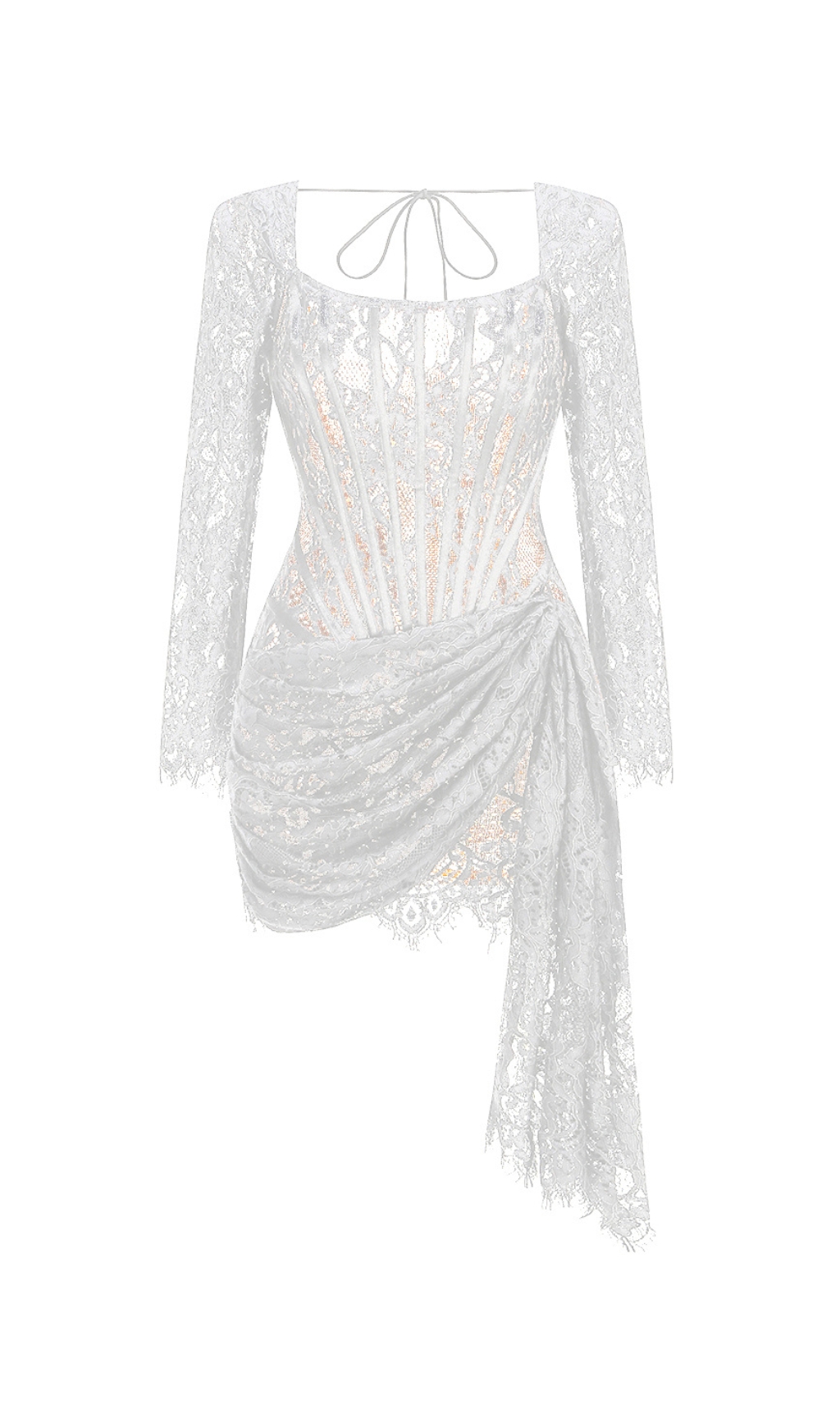 4c6d079dfdcefeaeb32758f1a4695811.jpg Fashionslee Women Callan Lace Long Sleeve Corset Mini Dress