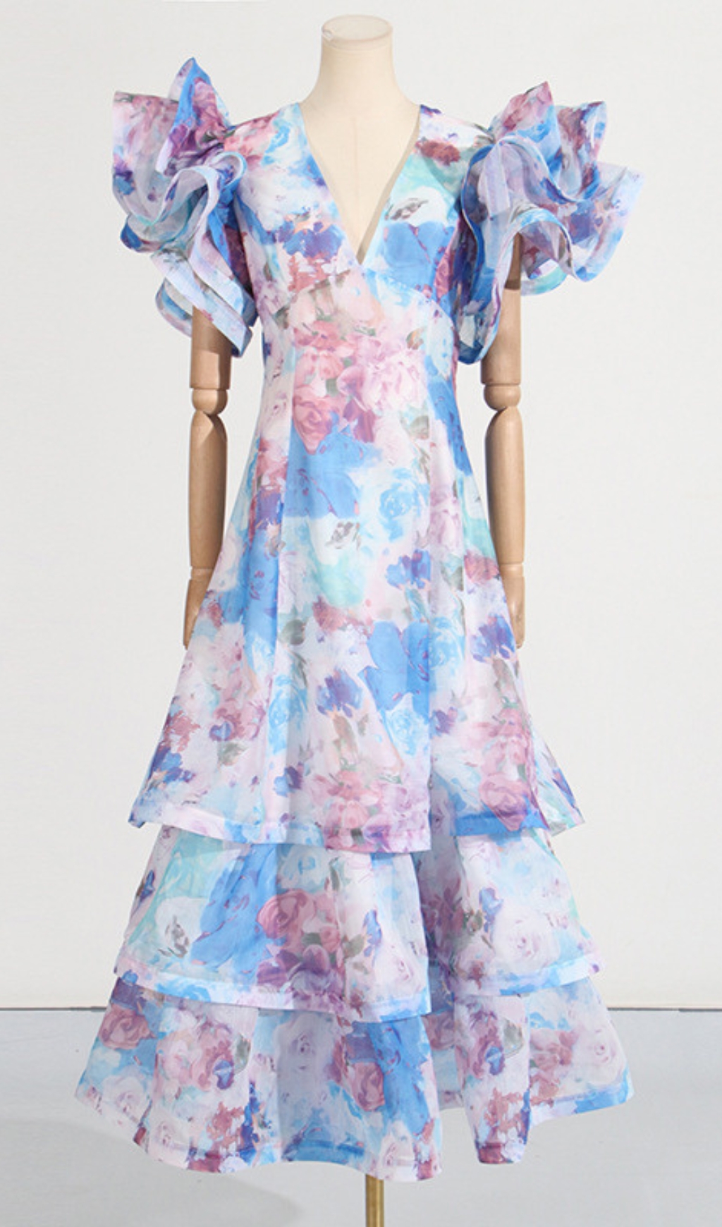 4c801600b29589b39e1802cd4d2c2650.jpg Fashionslee Women Élodie Floral-Print Ruffled Gown