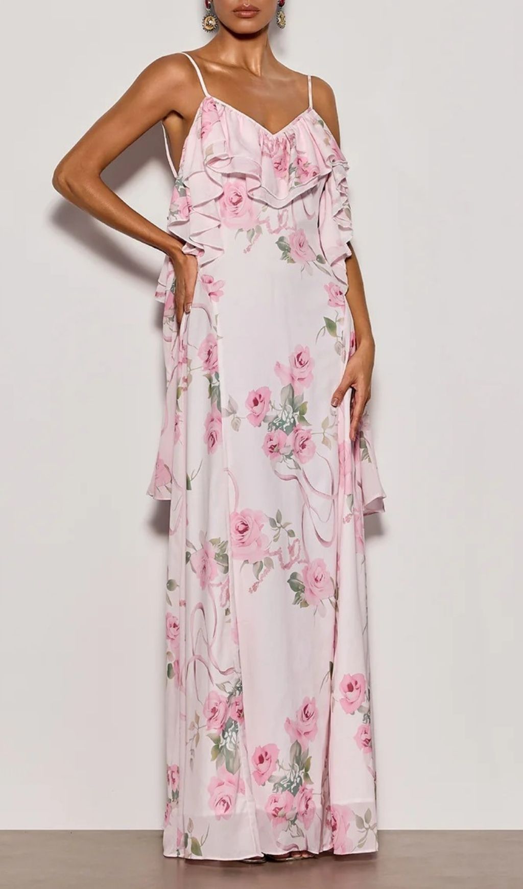 4c8e884db7690561073b281947df31f0.jpg Fashionslee Women Nostel Spaghetti Floral Maxi Dress