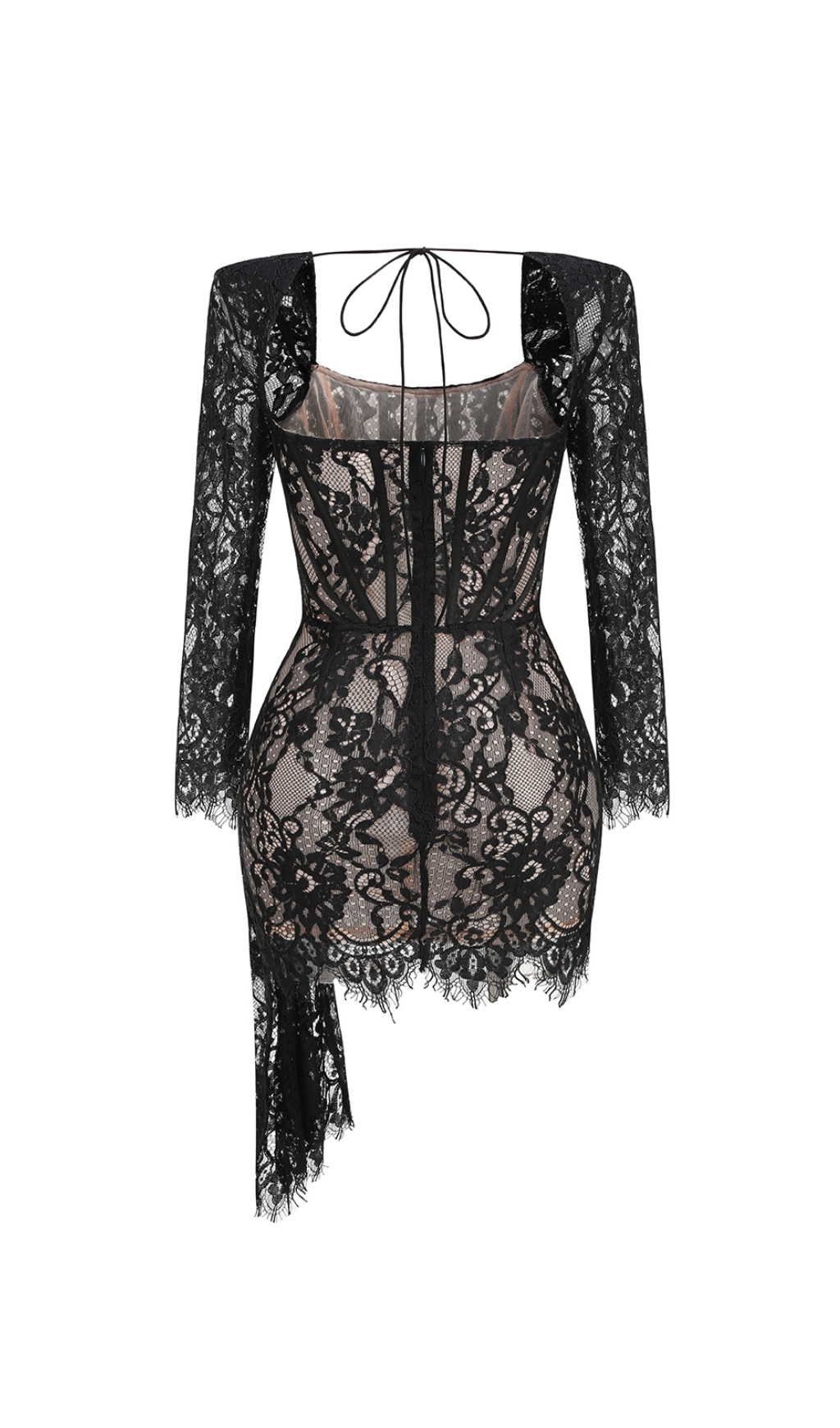 4c8eade56906f295c4b1a9e38dd15e66.jpg Fashionslee Women Callan Lace Long Sleeve Corset Mini Dress