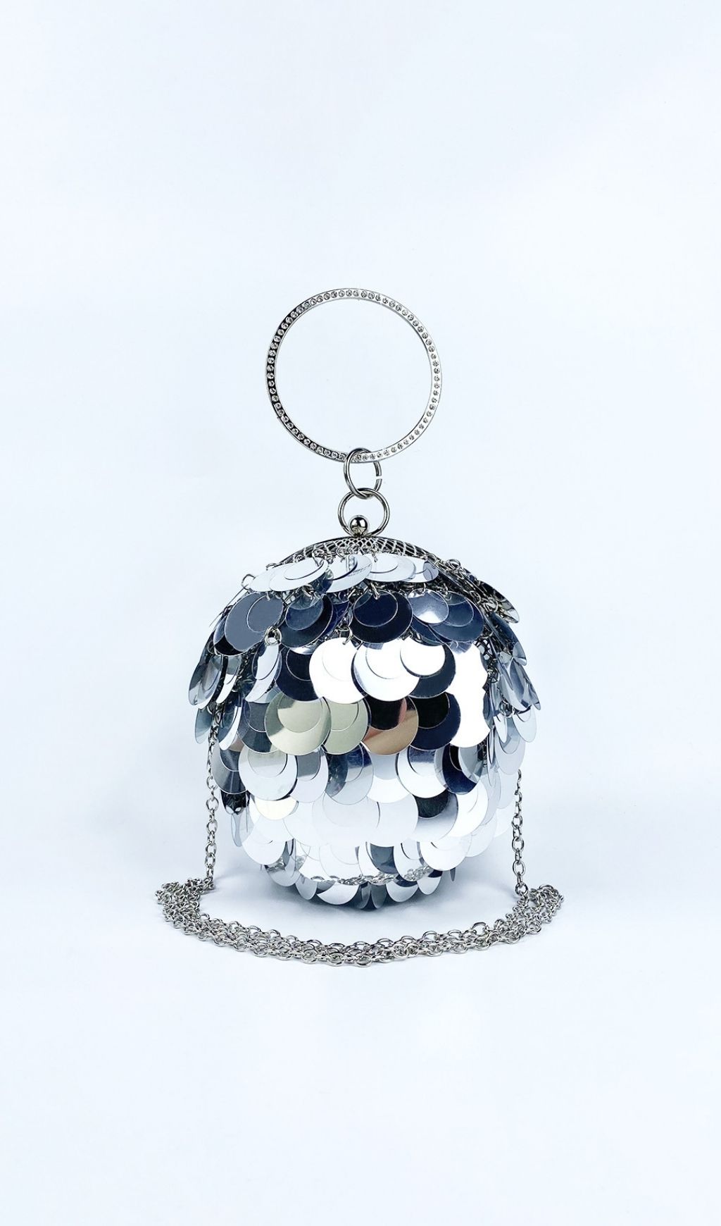 4cab93012adcf396895dafa7c302c11f.jpg Fashionslee Women Adaiba Silver Ball Sequin Bag