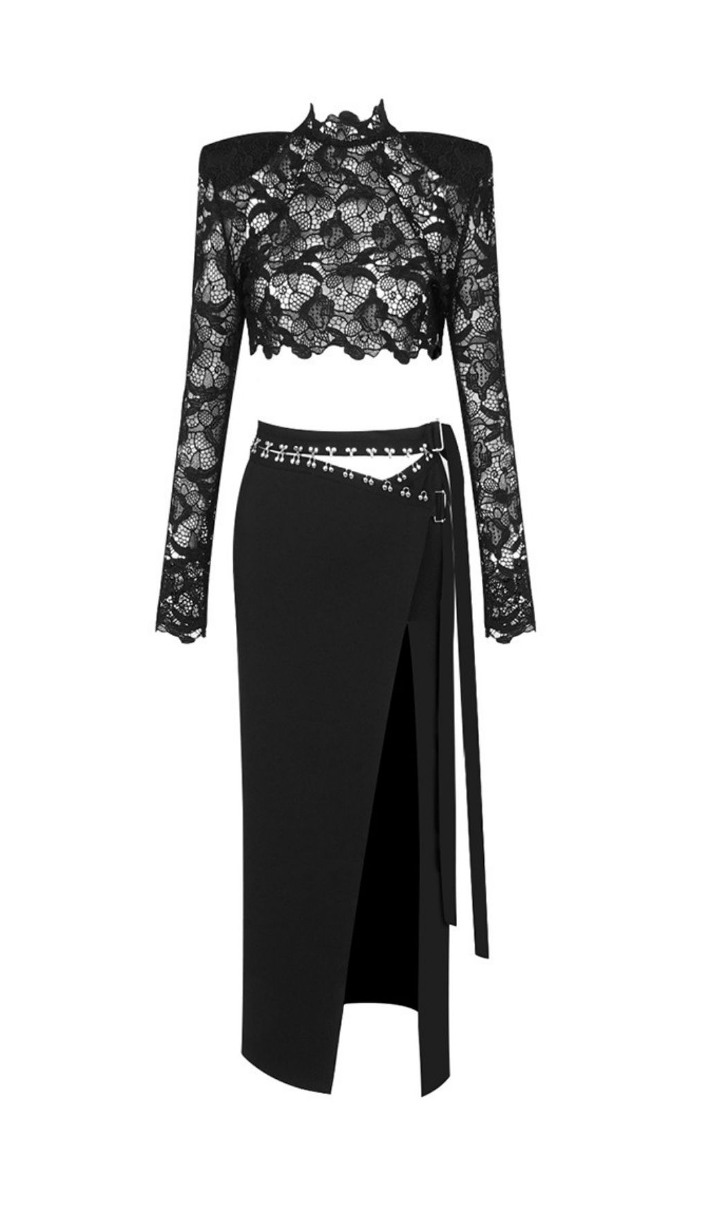 4cbf3336790c3d41227cfd1b8fce2c03.jpg Fashionslee Women Keeva Black Lace Two-Piece Set