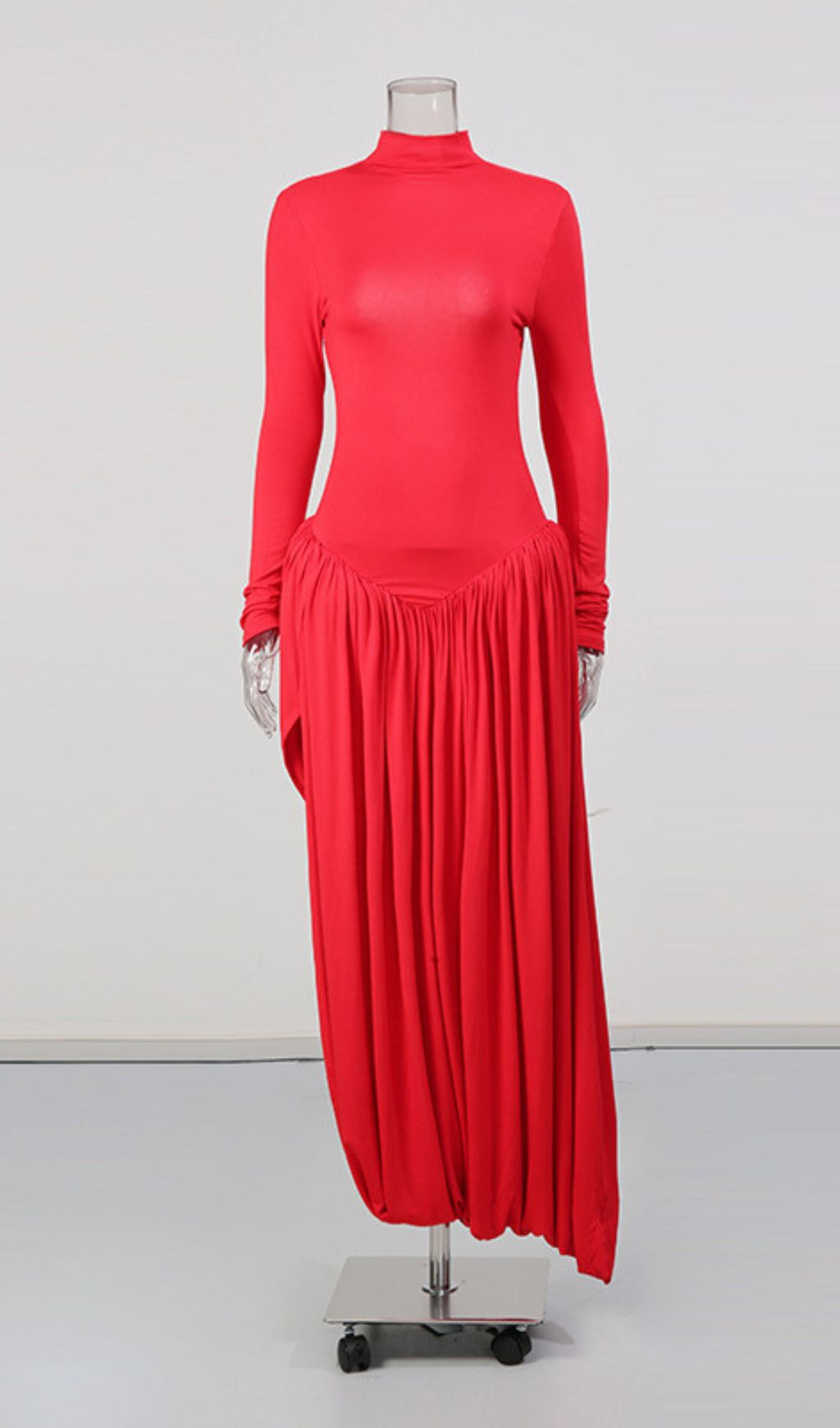 Fashionslee Women Javon Red Long Sleeve Maxi Dress