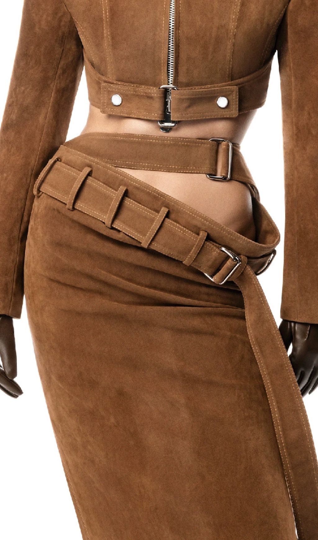 Fashionslee Women Giverny Brown Belt Maxi Skirt