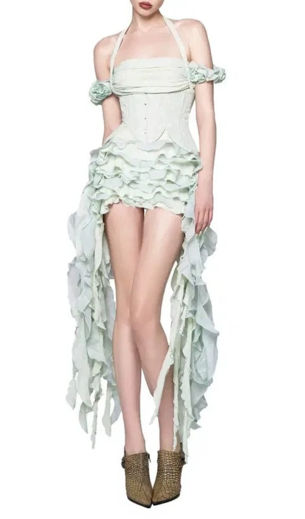 Fashionslee Women Dalilah Corset Ruffle Mini Dress
