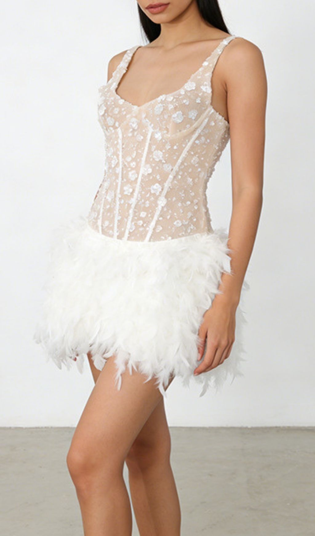 SEQUIN FEATHER MINI DRESS VIRAL PARTY - OWNCI SEQUIN FEATHER MINI DRESS VIRAL PARTY - OWNCI