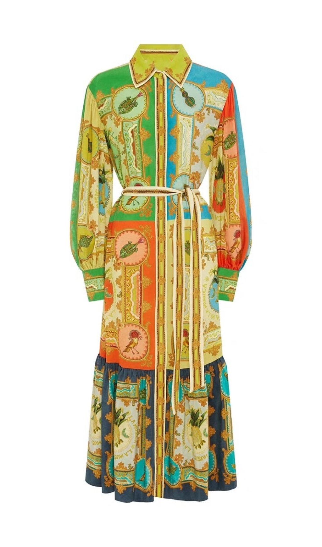 4de1de38f1266c504d6901fa1737338a.jpg Fashionslee Women Eliseo Printed Long Sleeve Midi Dress