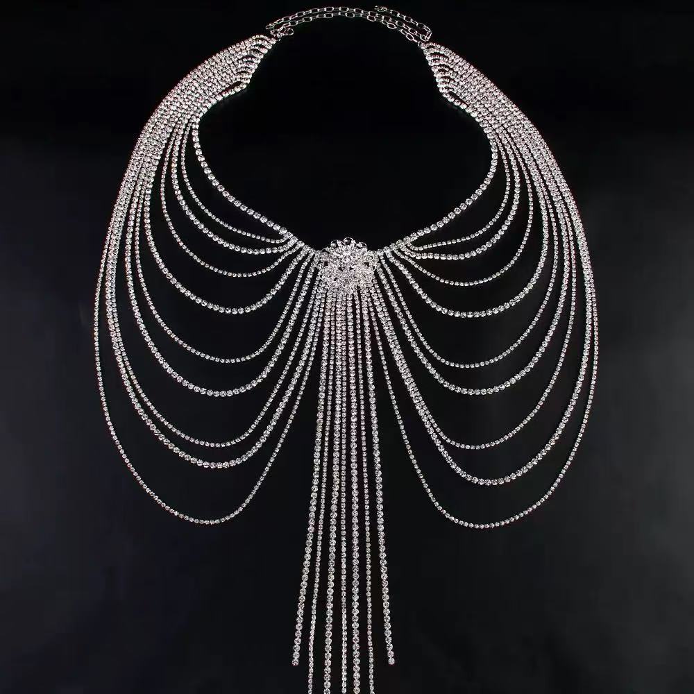 SILVER CRYSTAL BODY CHAIN SKIRT VIRAL - OWNCI