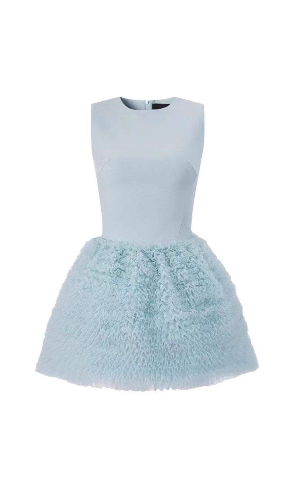 4e21b1fa6fc8511a29f456b1affd2078.jpg Fashionslee Women Honey Blue Sleeveless Mesh Mini Dress