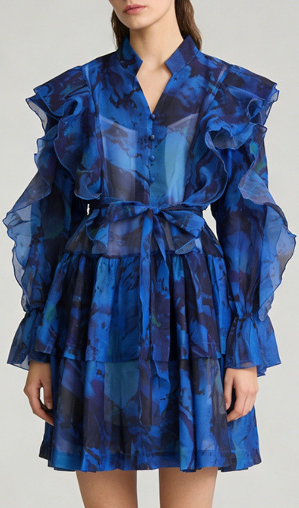 4e452f570482e08b497339ac34496144.jpg Fashionslee Women Kabibe Printed Long Sleeve Mini Dress