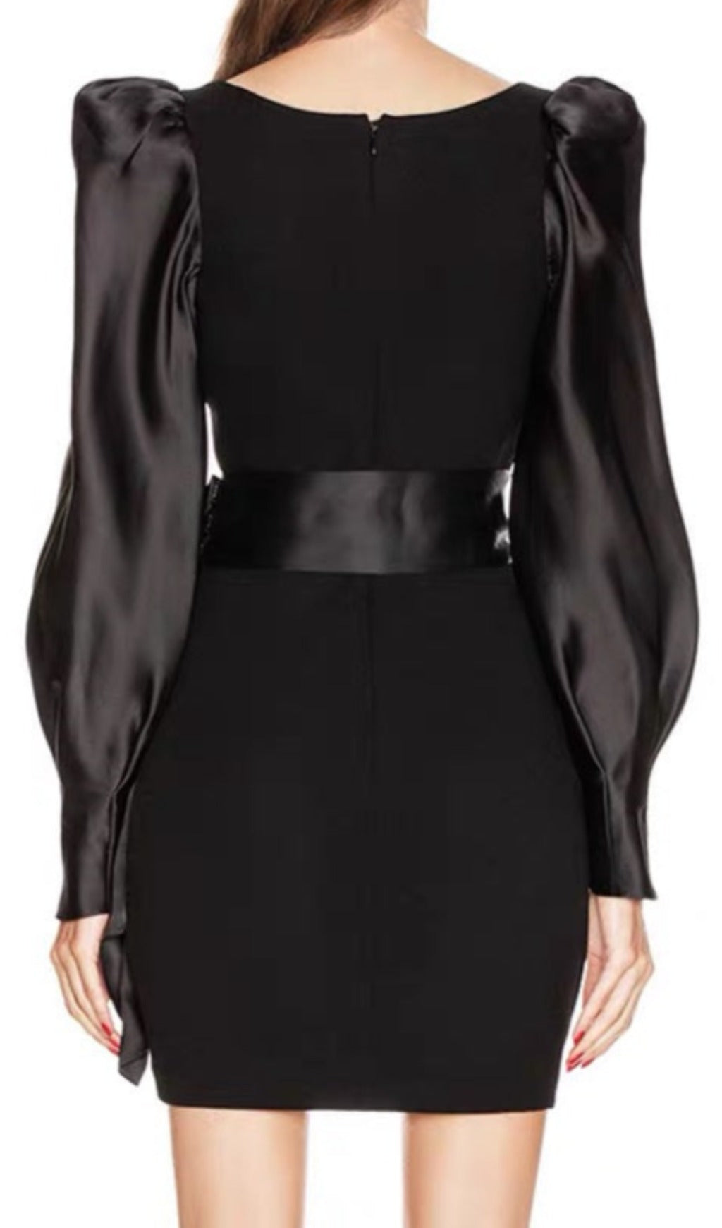 Fashionslee Women Amandine Crepe Silk Mini Dress