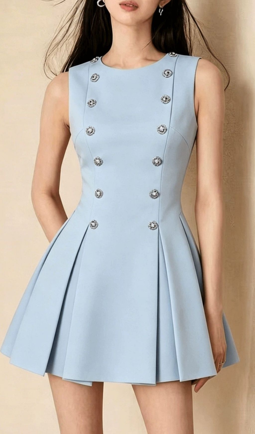 Fashionslee Women Kim Blue Sleeveless Mini Dress