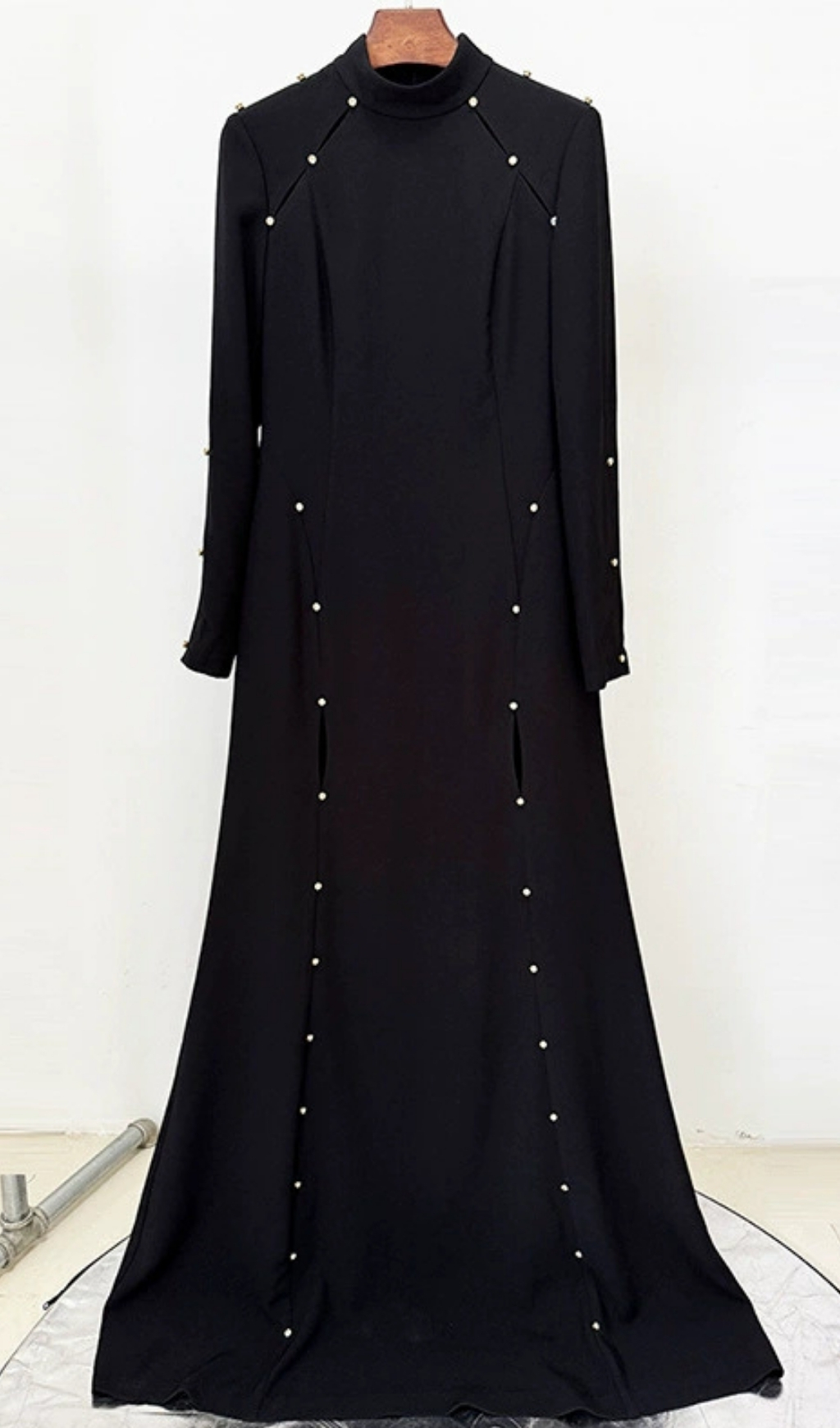 Fashionslee Women Electa Black Long Sleeve Maxi Dress