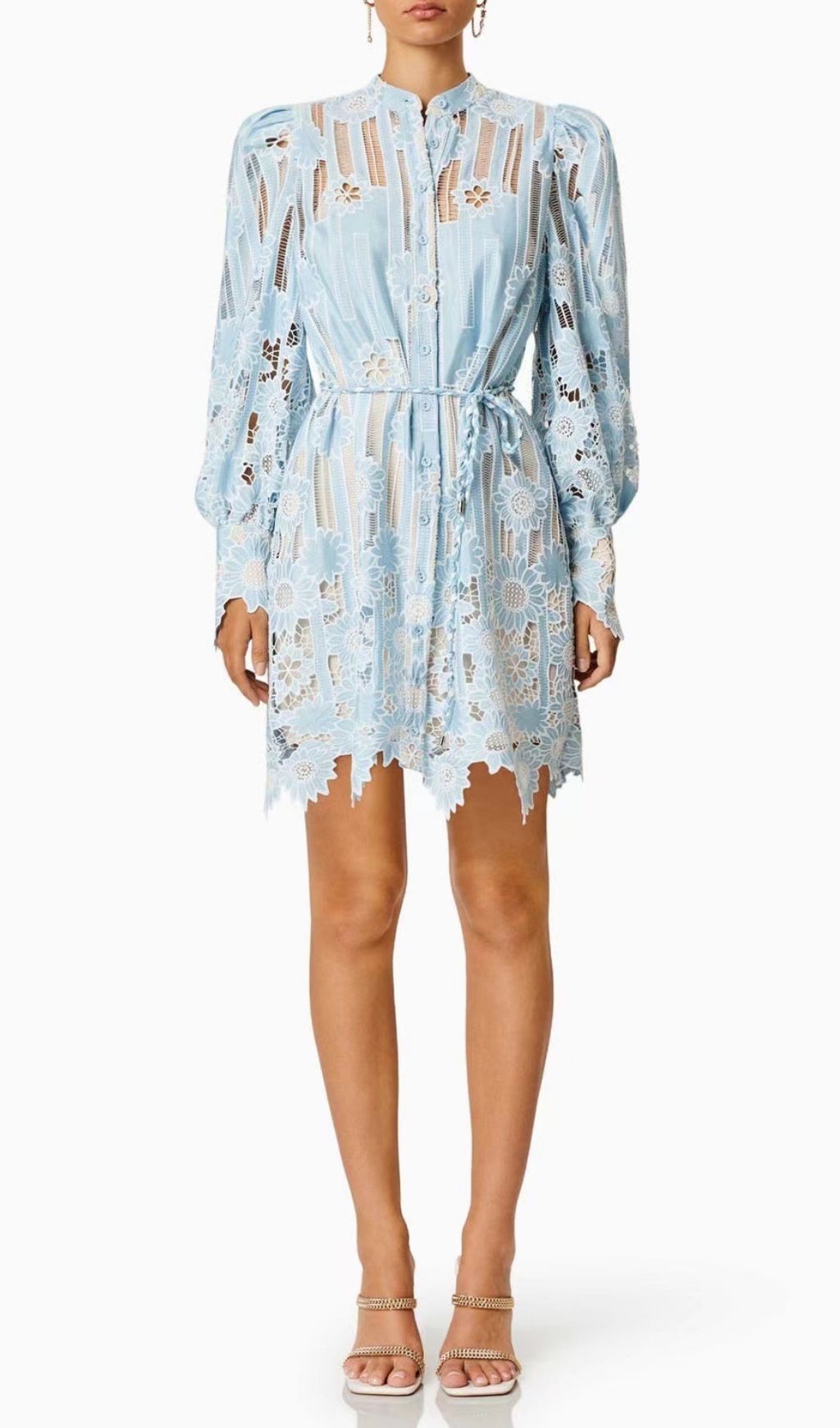 Fashionslee Women Deliz Long Sleeve Flower Mini Dress