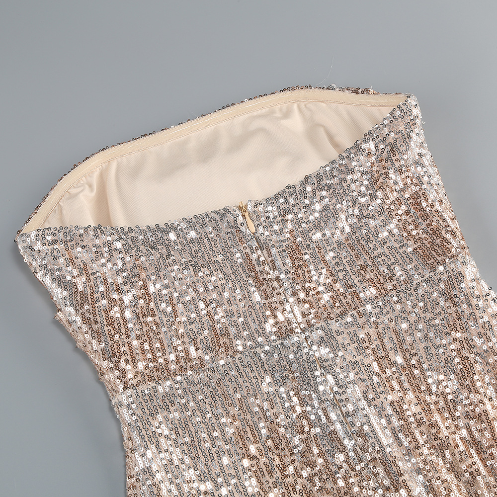 4ebb9498db21cd7efeecf4d612e15c11.jpg Fashionslee Women Jaffar Strapless Sequin Maxi Dress