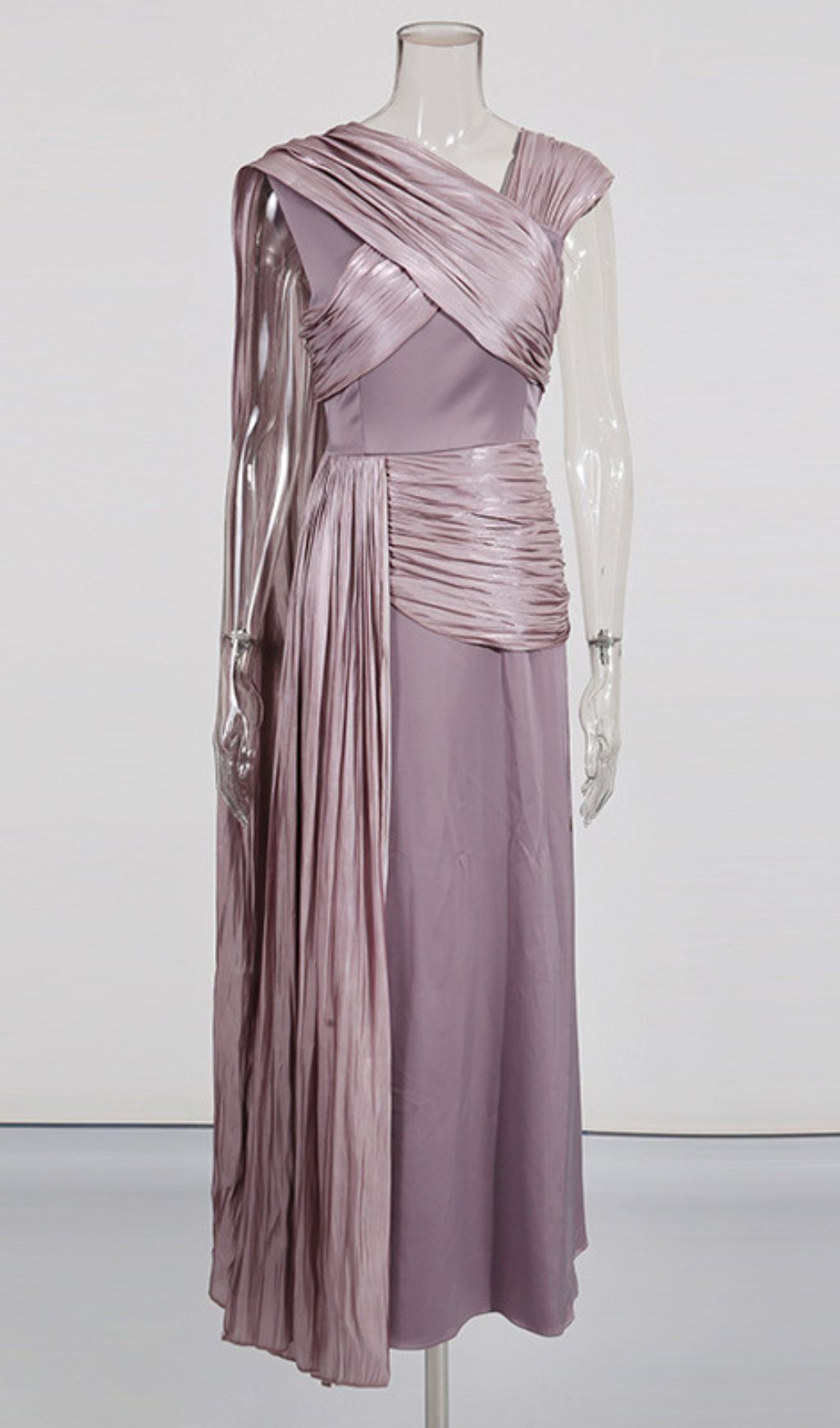 Fashionslee Women Ihsan Purple Ruched Maxi Dress