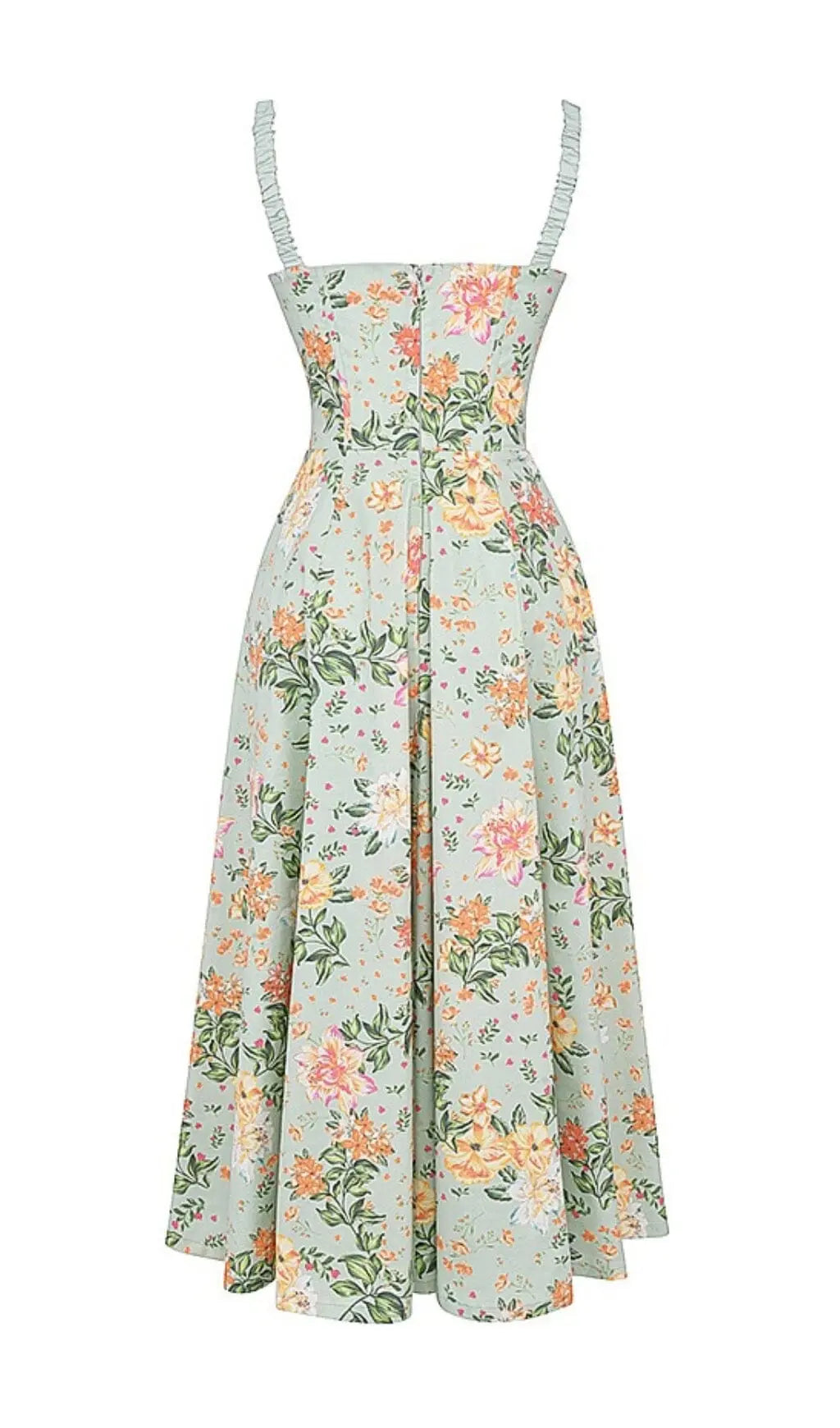 4f33939e72b88b312424088ee8b292bf.jpeg Fashionslee Women Light Jade Print Bustier Sundress