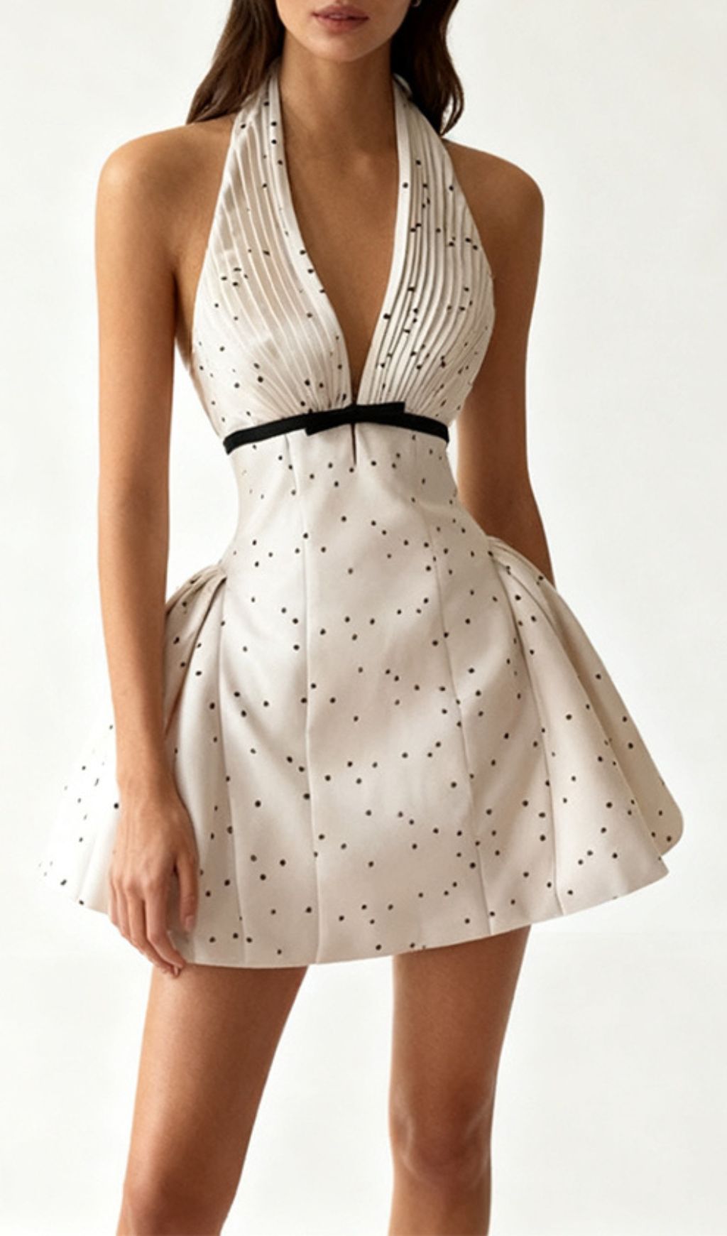 4f589f5f5fb6bebdd60e8cdd93d729b1.jpg Fashionslee Women Isamar Halter V-Neck Dot Mini Dress
