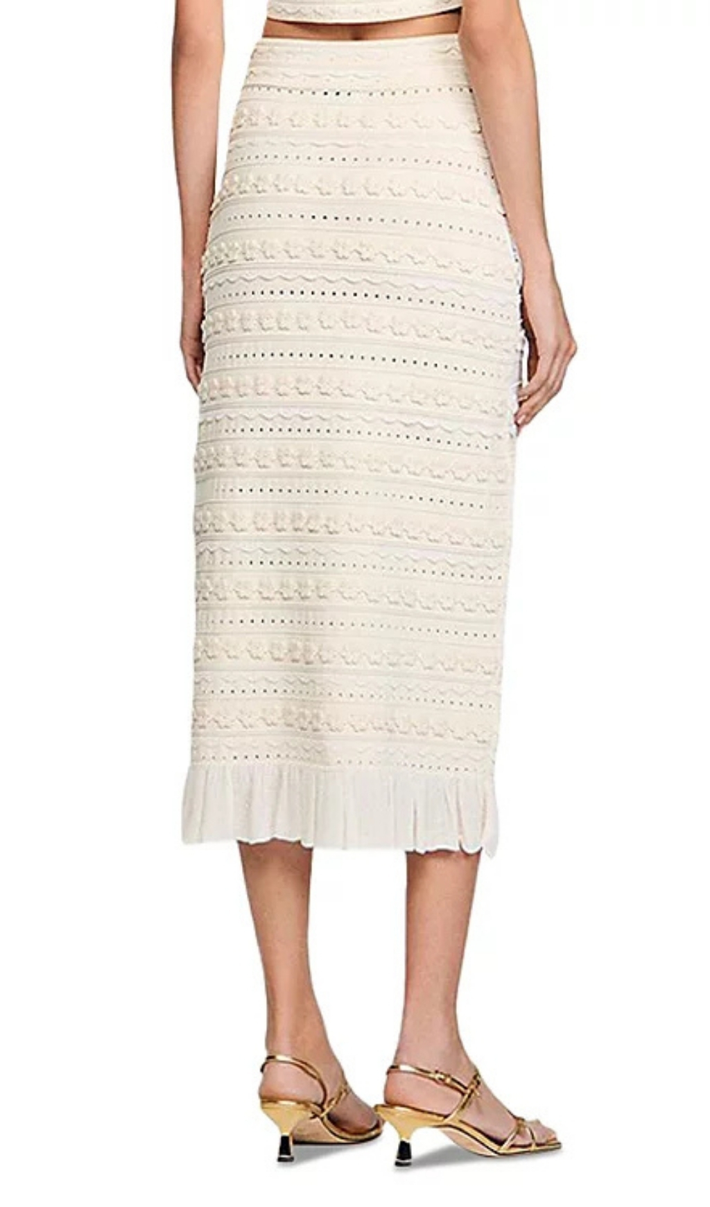 Fashionslee Women Crochet Trim Knit Skirt