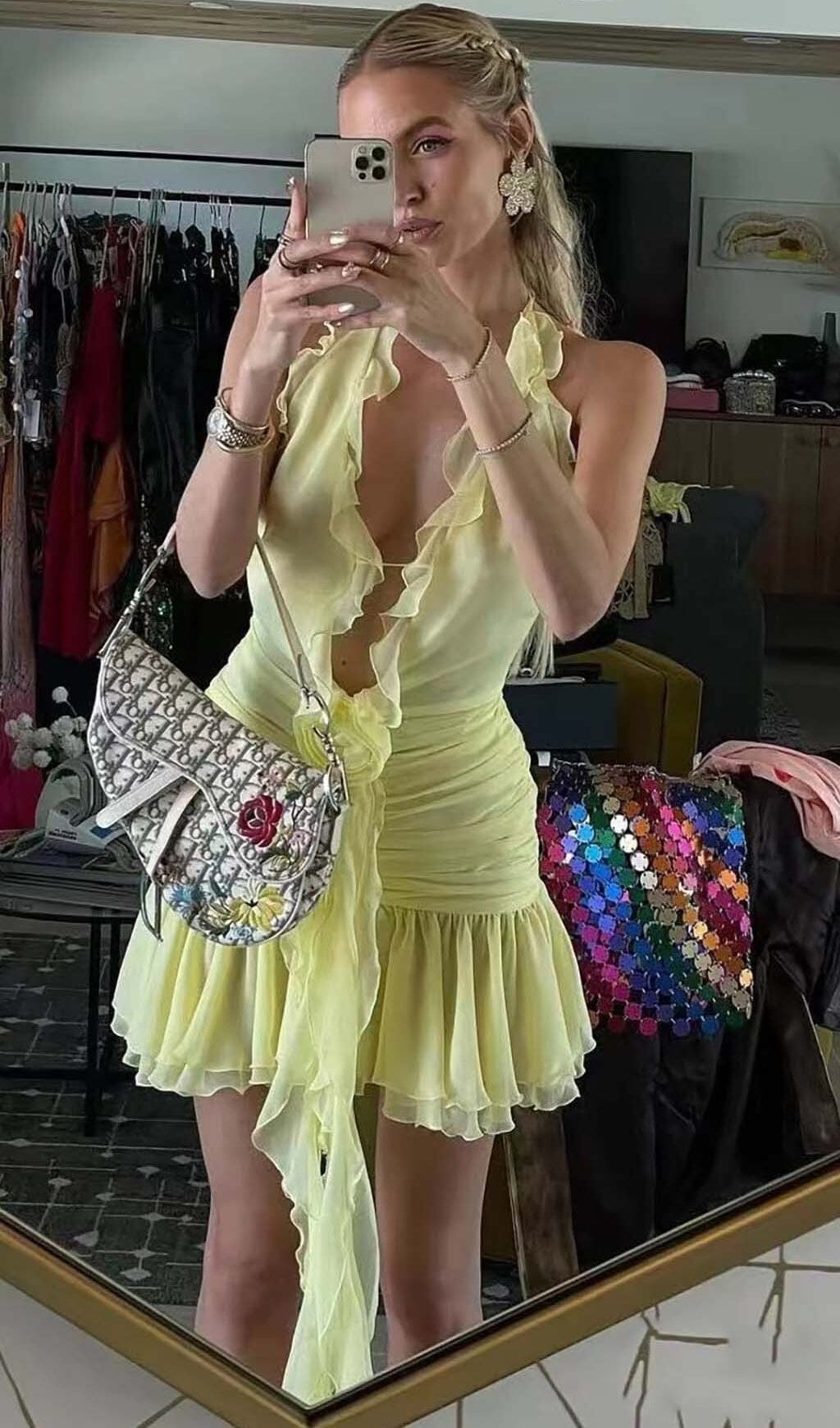 4f8dade0ba148c7717aec0075607d4a9.jpeg Fashionslee Women 3D Flower Mesh Irregular Mini Dress