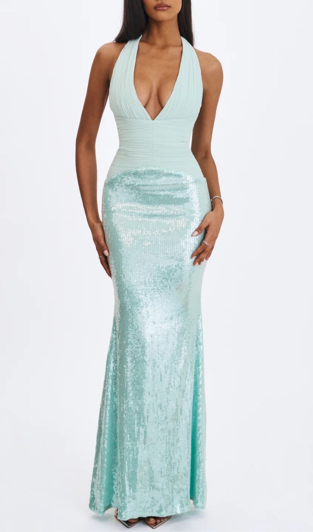 4fcbf08c15ff947cf235e53175be1f3a.jpg Fashionslee Women Kerra Mint Halter Sequin Maxi Dress