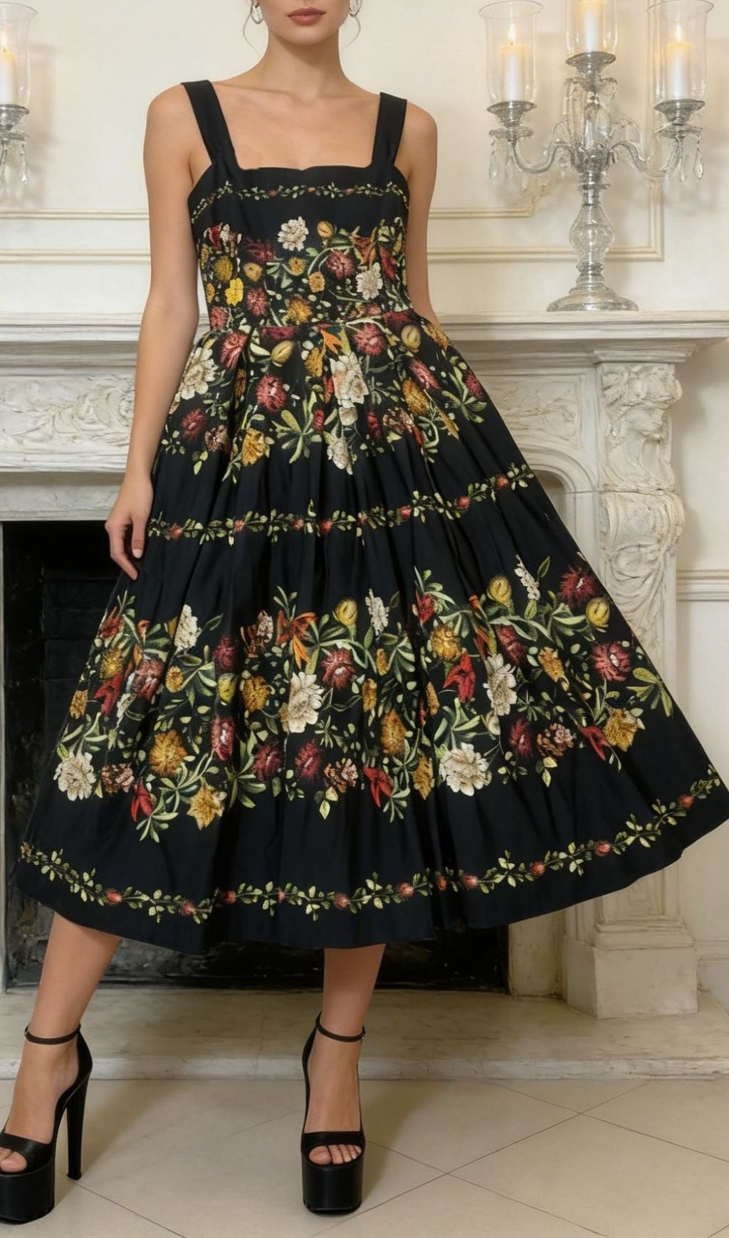 Fashionslee Women Kealani Strappy Floral Midi Dress