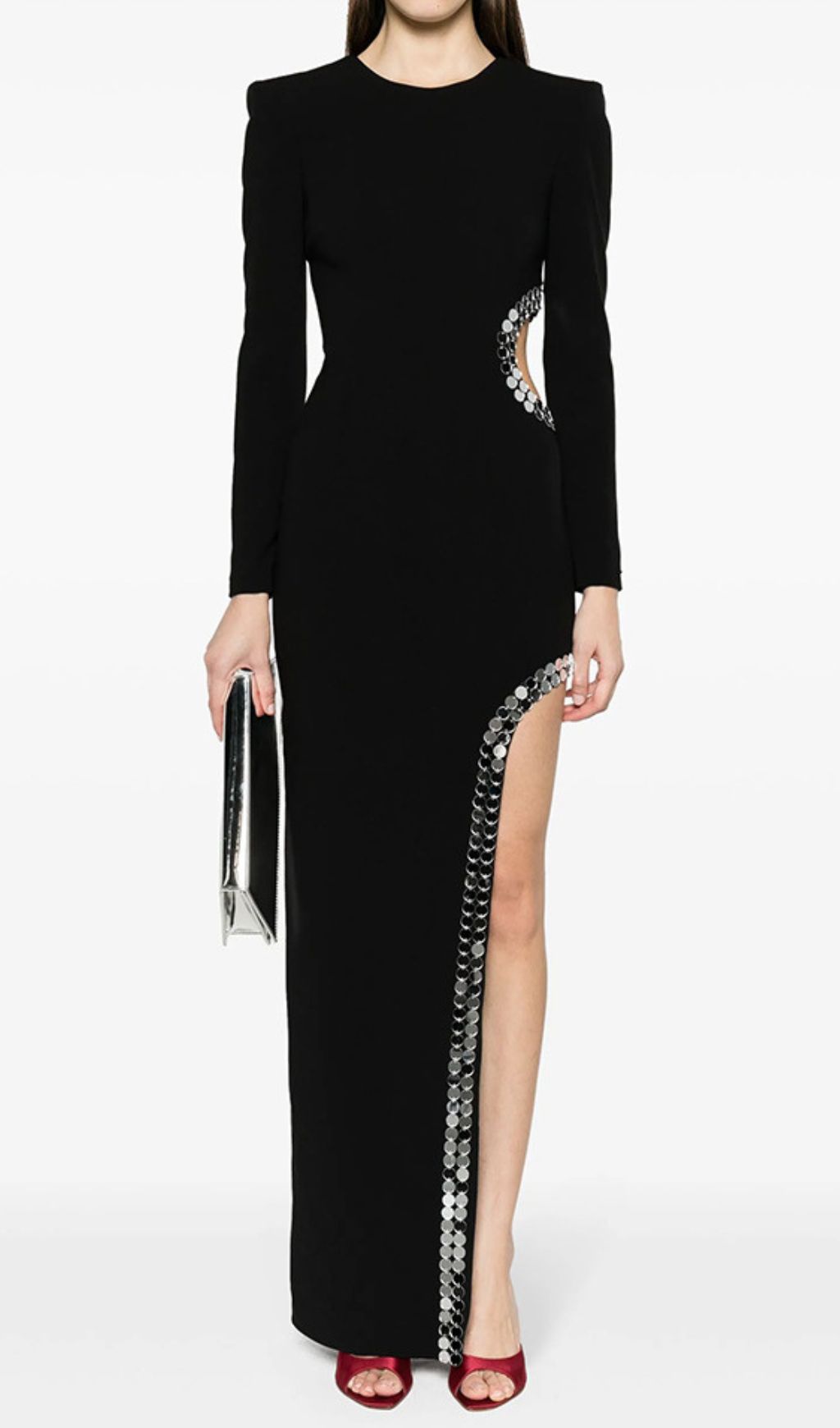 Fashionslee Women Gerasim Black Long Sleeve Sequin Maxi Dress