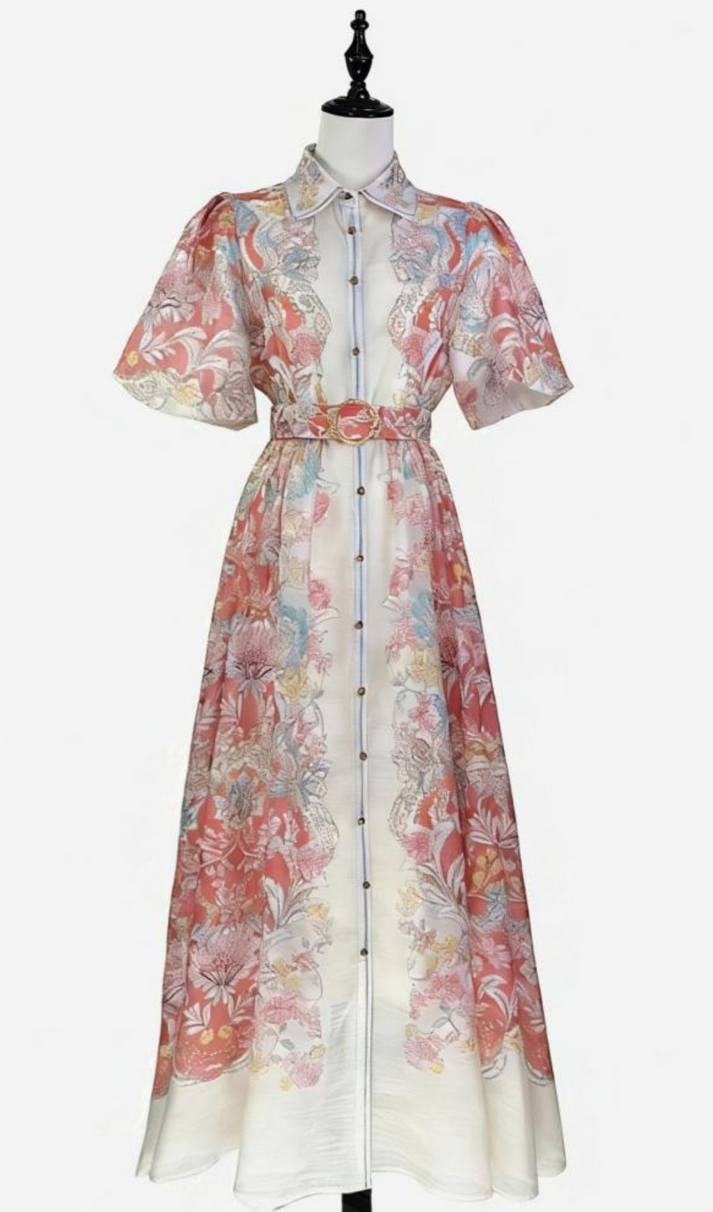 5048112edb7e334150851a16e421462c.jpg Fashionslee Women Karsen Red Printed Puff Sleeve Maxi Dress