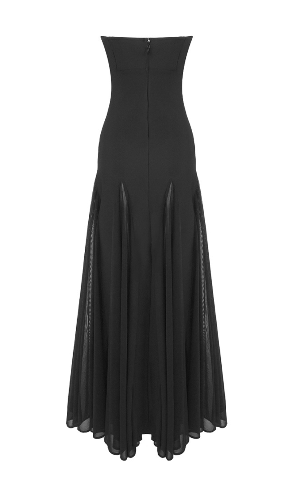 505f6f0997a953caf6fa129869c3a885.jpg Fashionslee Women Strapless Mesh Insert A Line Maxi Dress Black
