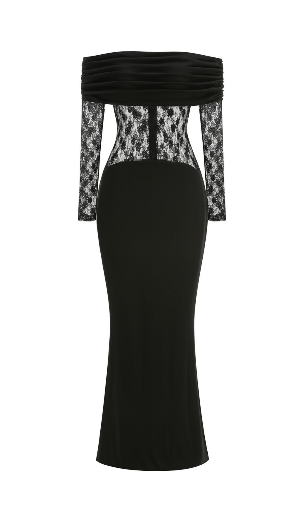 507341a1d489d7f9c417c1697f497961.jpg Fashionslee Women Kashiti Black Off-Shoulder Lace Maxi Dress