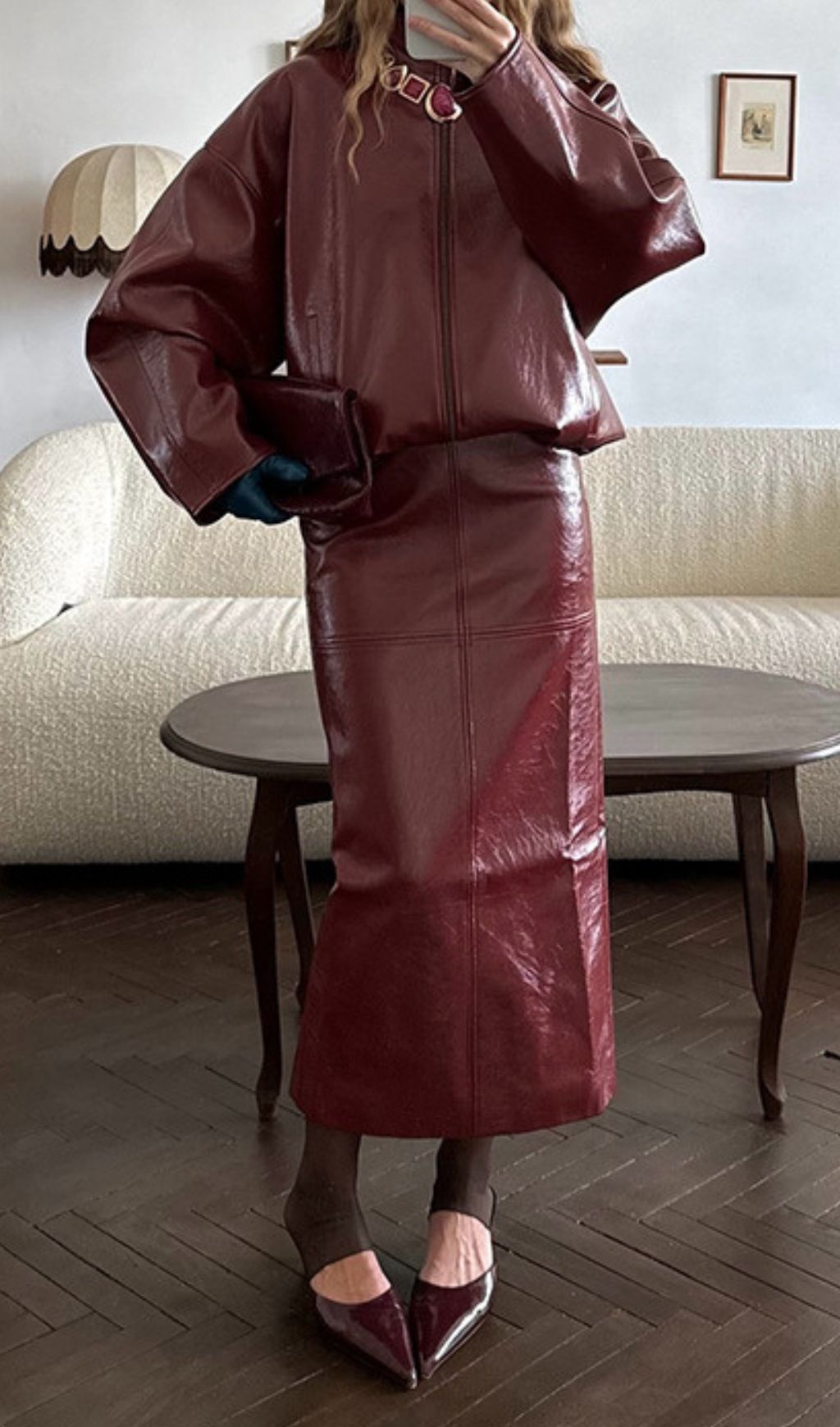 50774f862a3ae507291e012c0031797b.jpg Fashionslee Women Jehan PU Leather Two-Piece Set