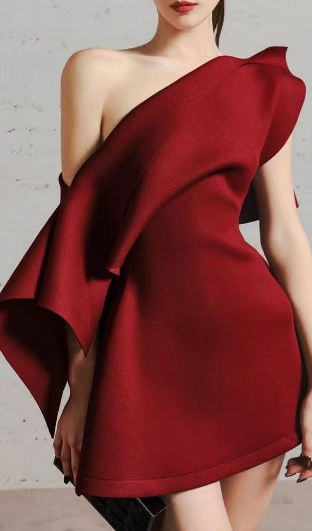 509e2443d992d738df23bdef406864c2.jpg Fashionslee Women Kelsi Irregular Shoulder Mini Dress