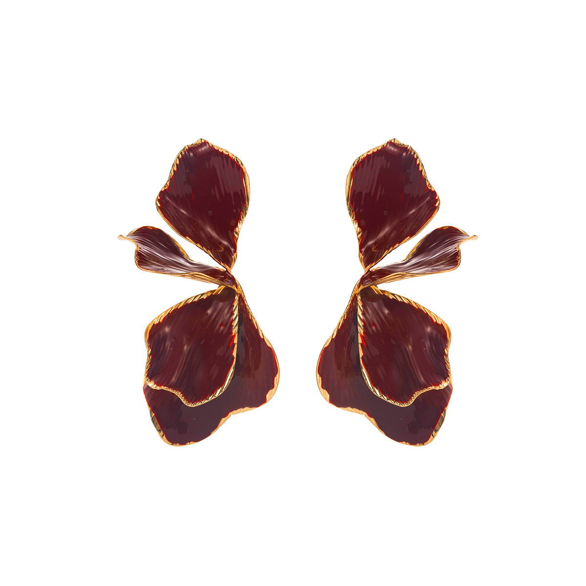 50a279d68f0b8062a4a6775dd485885f.jpg Fashionslee Women Juin Wine Flower Earrings