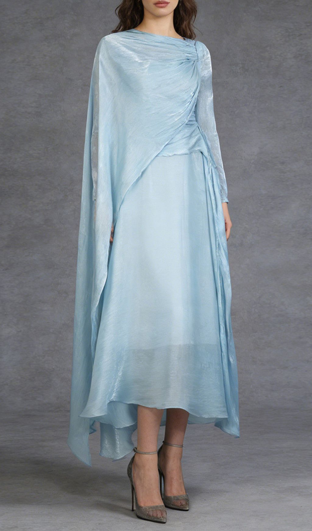 Fashionslee Women Kachina Blue Long Sleeve Maxi Dress