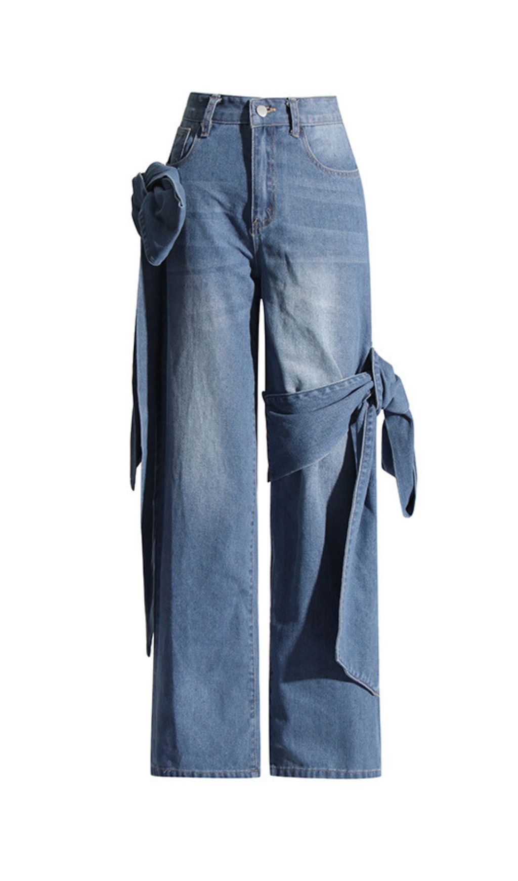 50afa26eed1202131bd42e97633a118d.jpg Fashionslee Women Hussain Blue Bow Denim Pants