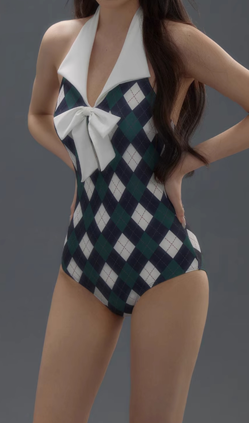 50d5c1cc3775f6aab3ff11263f39924f.jpg Fashionslee Women Danger Argyle One-Piece Swimsuit & Skirt