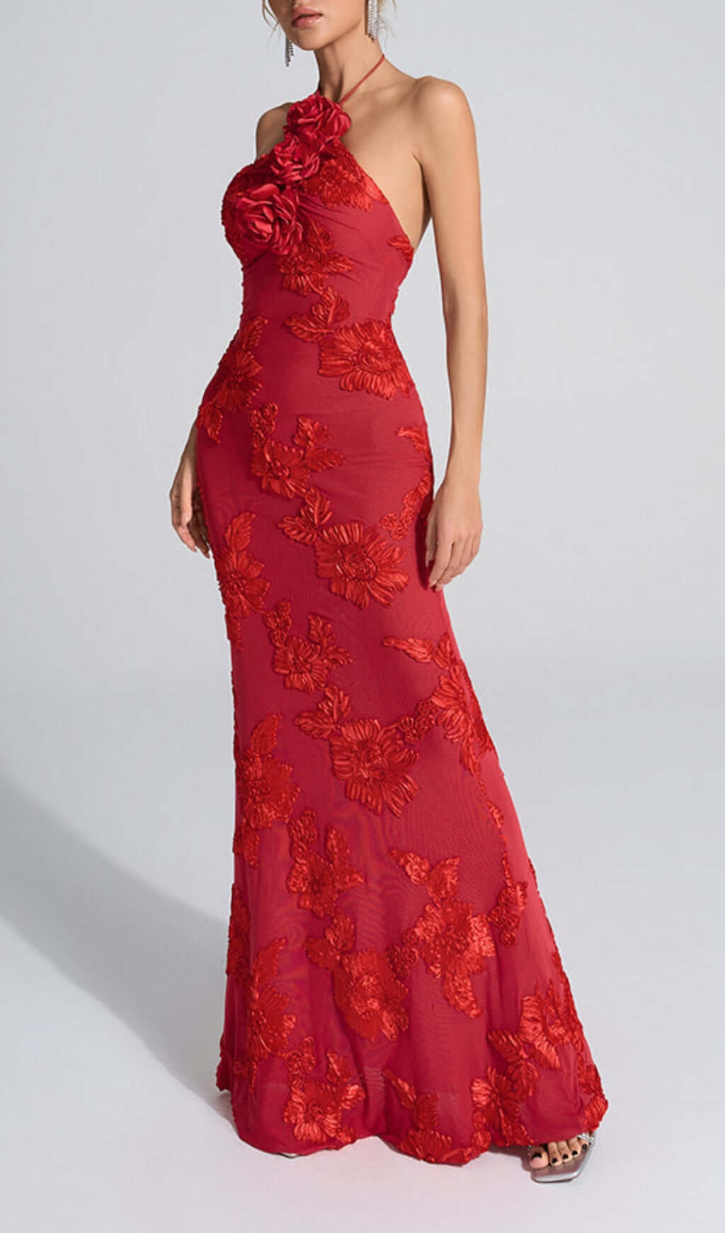 50e85ebe584bf930a31887703931f19a.jpeg Fashionslee Women Bambi Red Halter Flower Maxi Dress