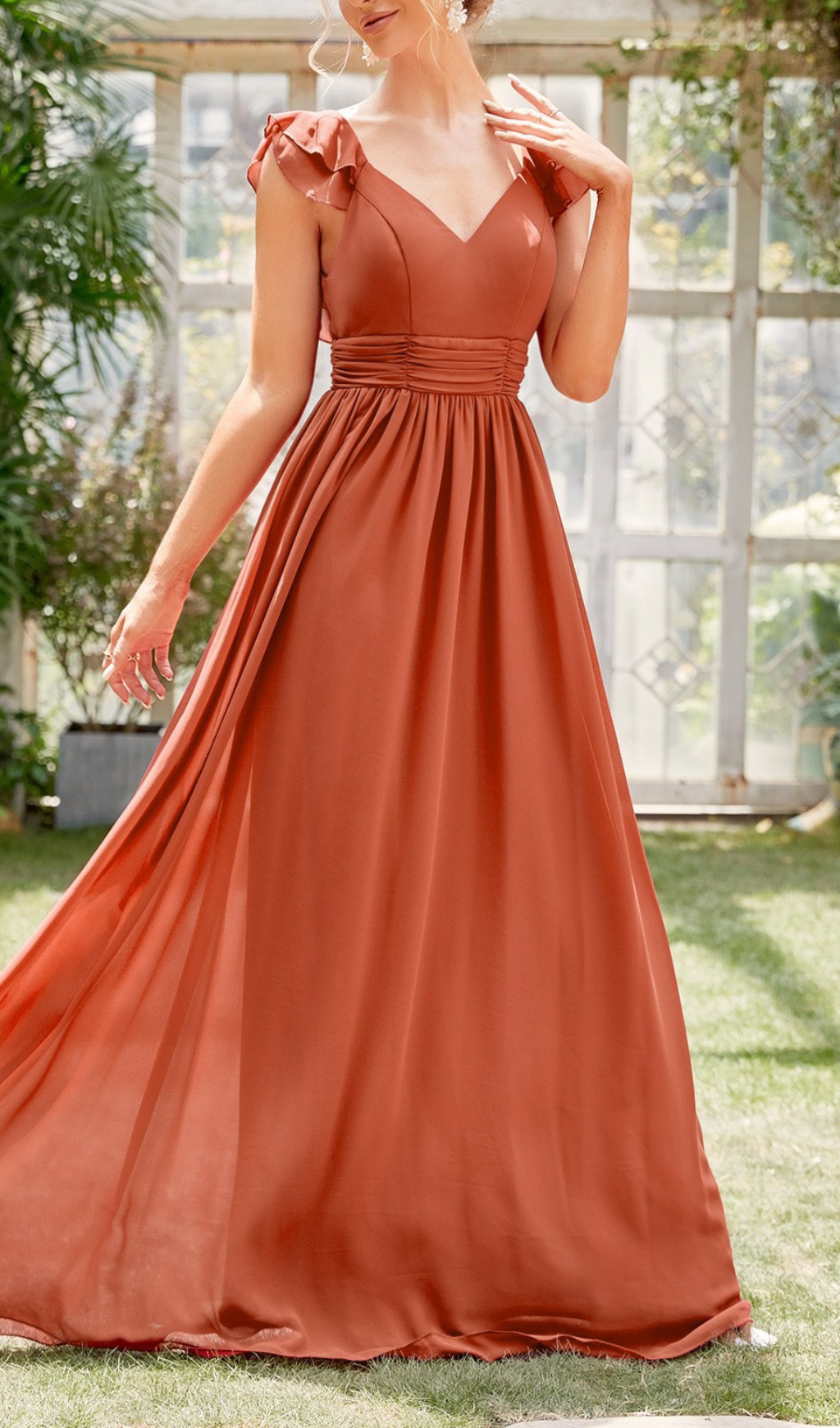 50ebe725e7800997d3c3f2a8beb59c6b.png Fashionslee Women Gersemi V-Neck Ruffle Maxi Dress