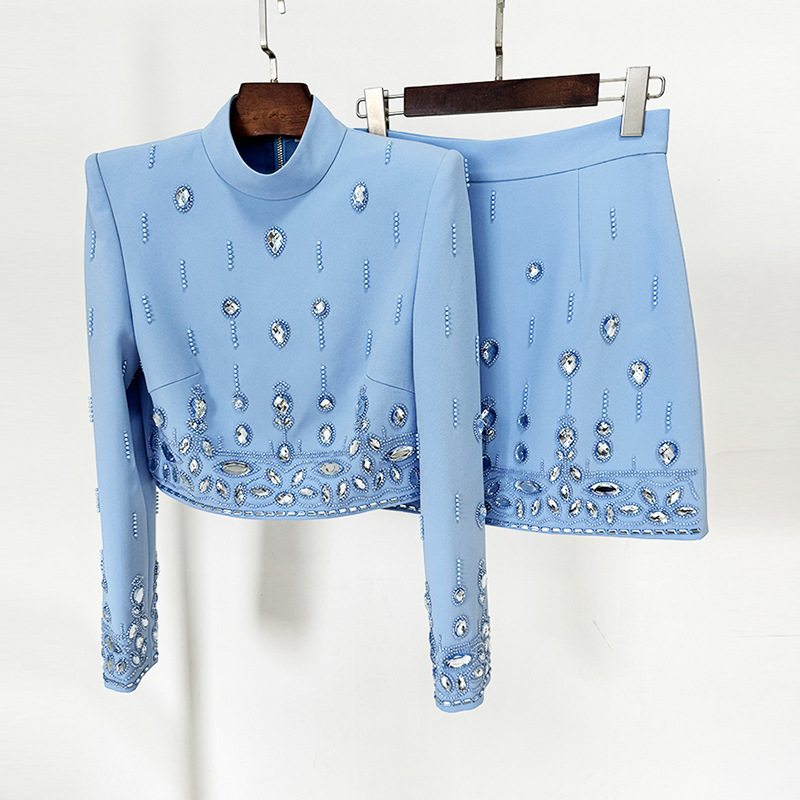 5122e99839dc55a8cbe220ca8e8b83f8.jpg Fashionslee Women Cordis Crystal Long Sleeve Two-Piece Set
