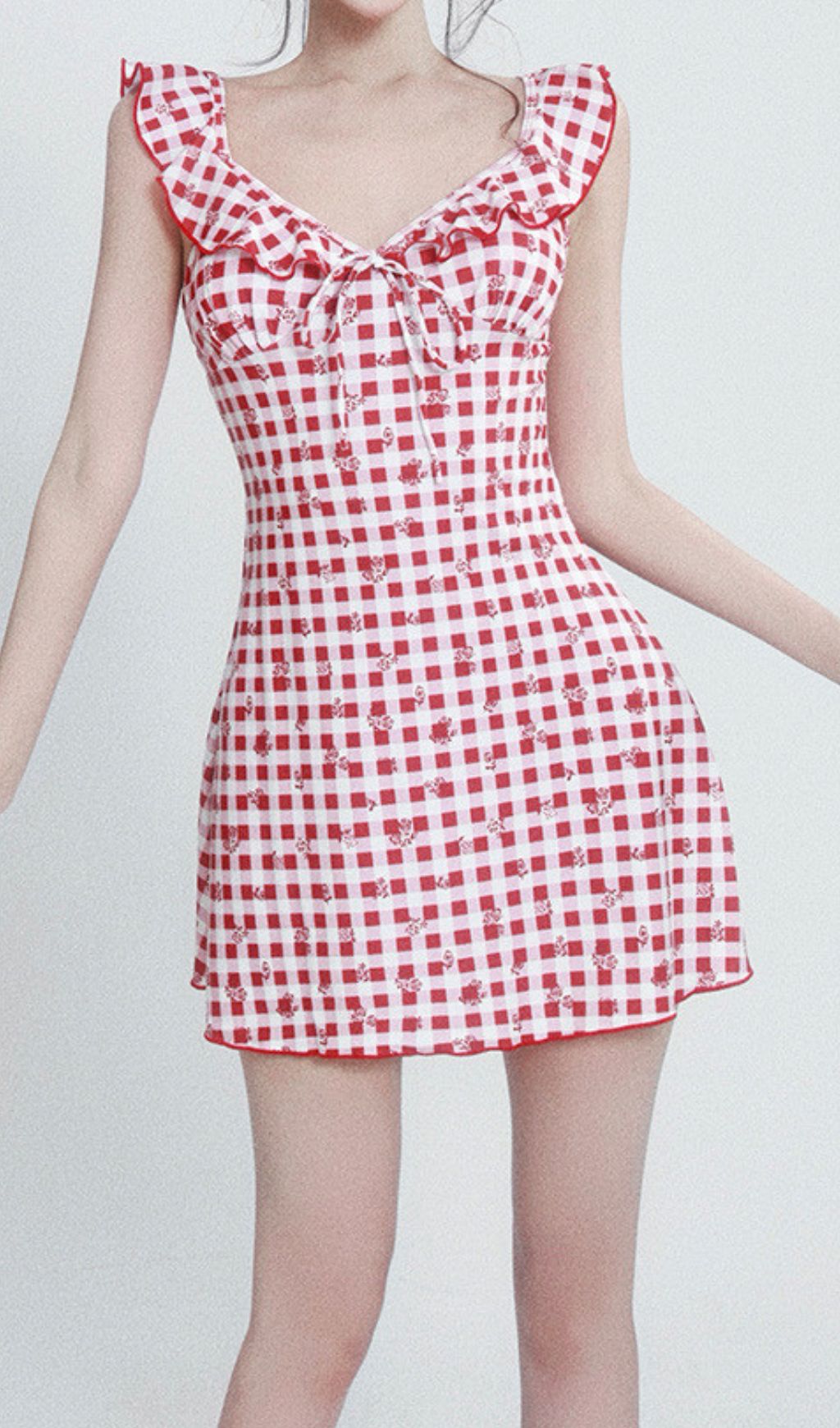 51277c9f013977043e4ba9e44e524eb4.jpg Fashionslee Women Frost Checkered One-Piece Swimsuit