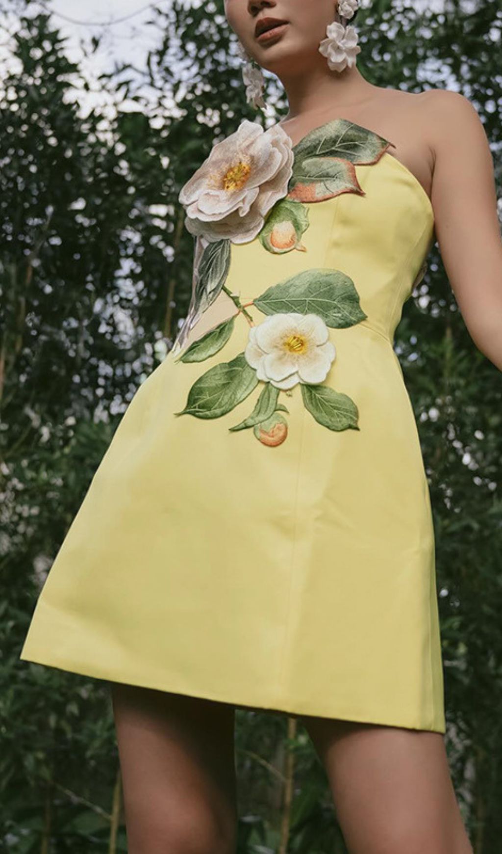 TRENDING STRAPLESS 3D FLOWER AESTHETIC MINI DRESS - OWNCI