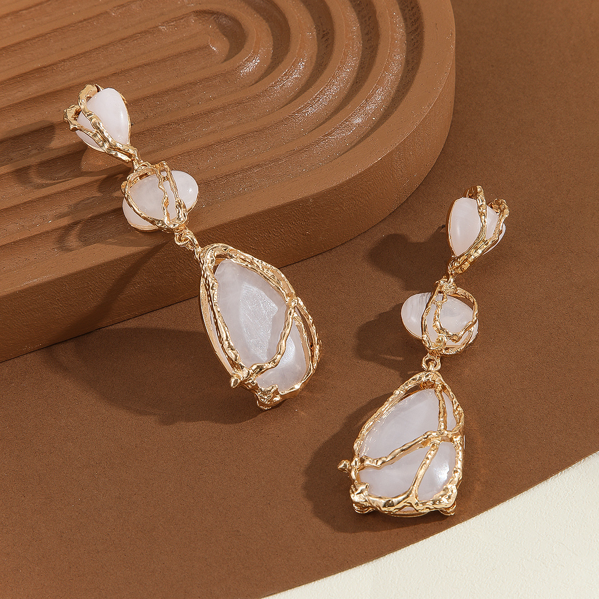 VIRAL CYRILLA DROP EARRINGS IN GOLD - OWNCI